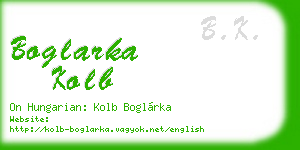 boglarka kolb business card